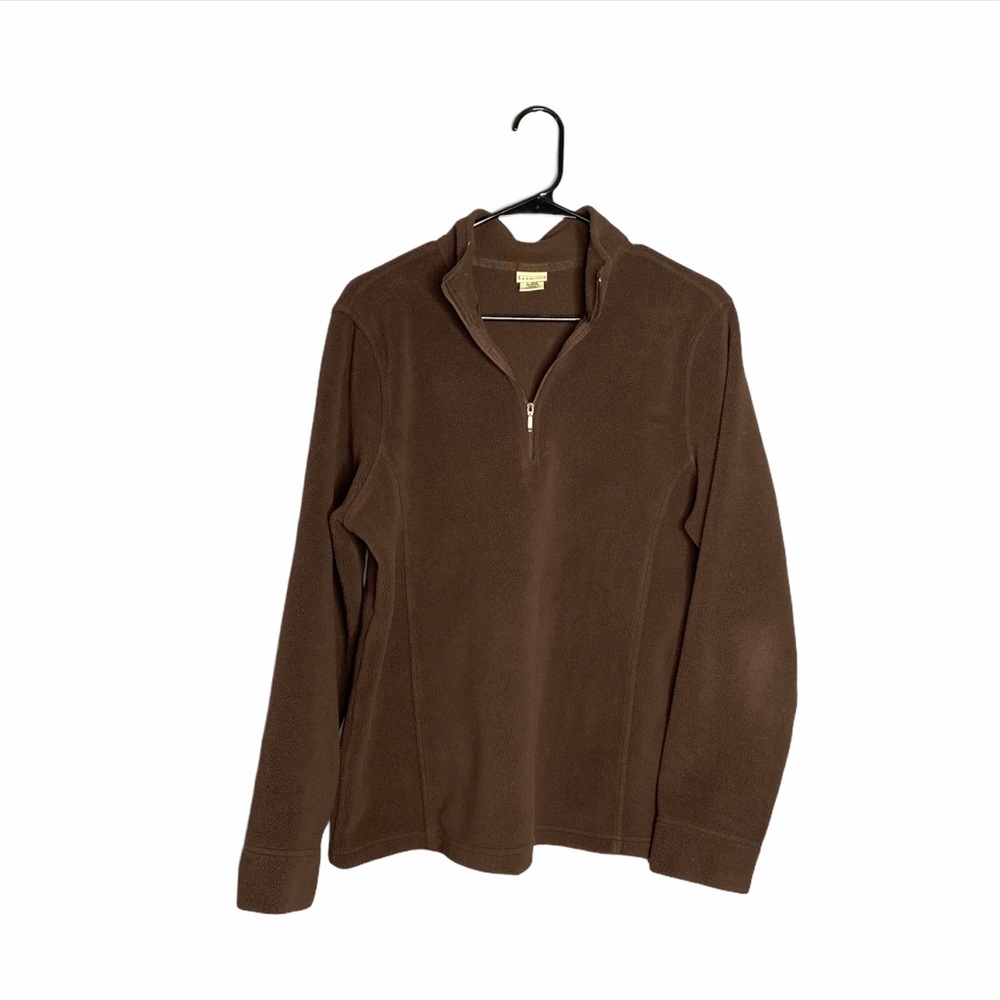 LL bean fleece brown pullover size large